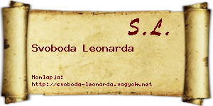 Svoboda Leonarda névjegykártya